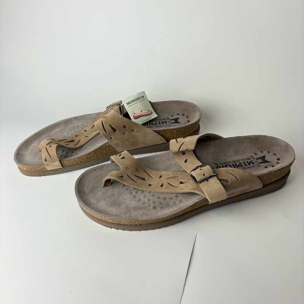 NWT Mephisto Helen Slide Sandals Suede Cutout - Picture 2 of 7